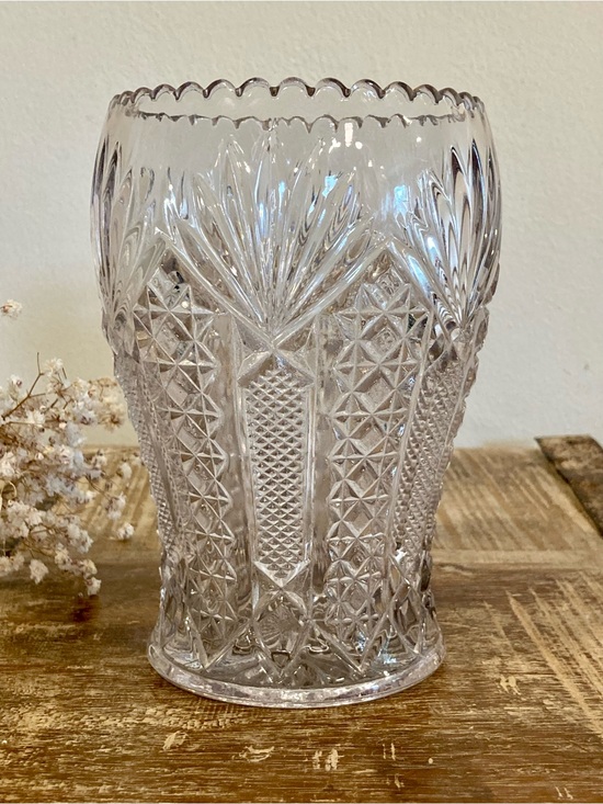 Vintage Other - Pressed Glass U.S. Glass Co Panama Celery Server / Spooner
